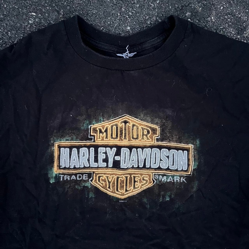 Y2K AOP Graphic Harley Davidson Shirt size XL